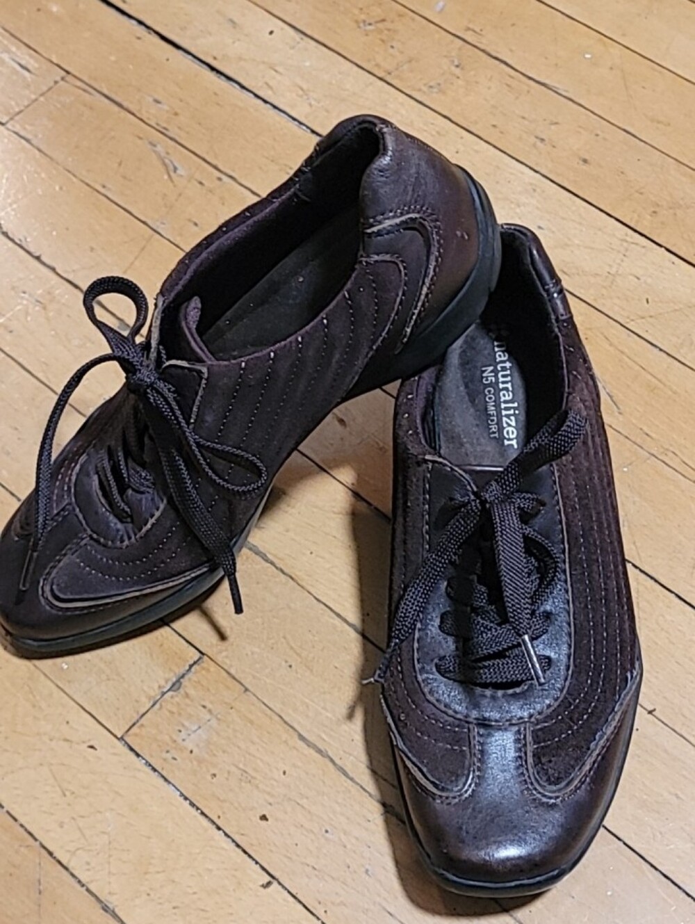 Leather Naturalizer Unisex Dark Brown Lace-Up Oxfords